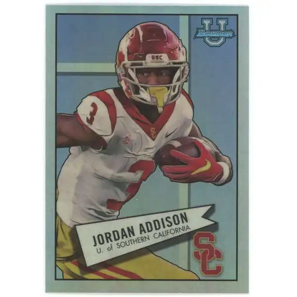 NFL 2022 Bowman University Refractor Jordan Addison #52BF-12 [Rookie, 1952]