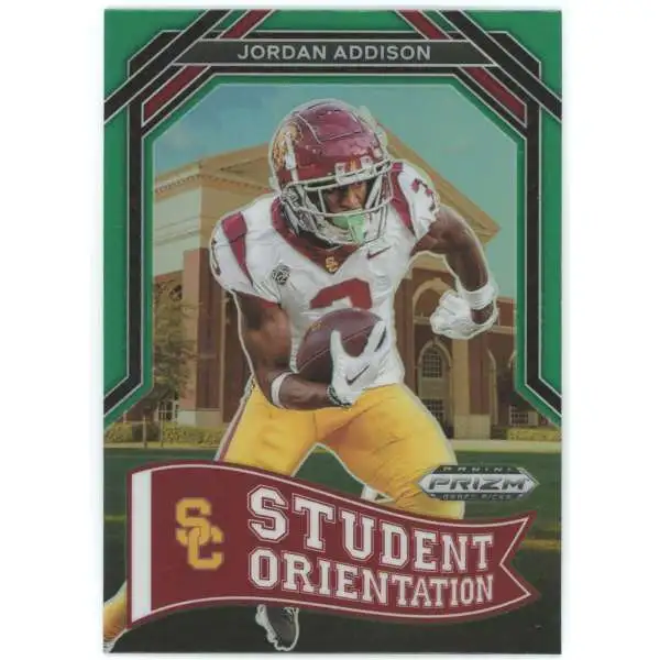 NFL 2023 Panini Prizm Draft Picks Green Jordan Addison SO-10 [Rookie, Student Orientation]