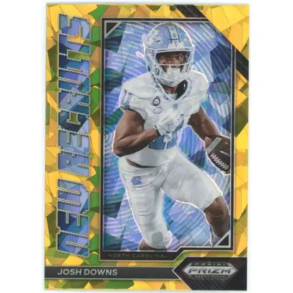 NFL 2023 Panini Prizm Draft Picks Gold Ice Prizm Josh Downs NR-11 [Rookie, New Recruits]