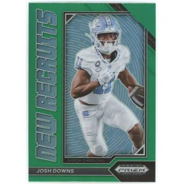 NFL 2023 Panini Prizm Draft Picks Green Josh Downs NR-11 [Rookie, New Recruits]