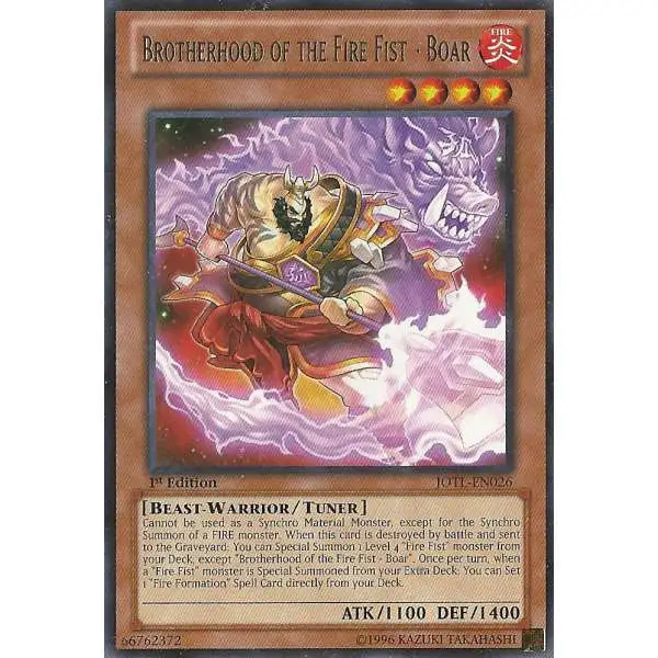YuGiOh Trading Card Game Judgment of the Light Rare Brotherhood of the Fire Fist - Boar JOTL-EN026