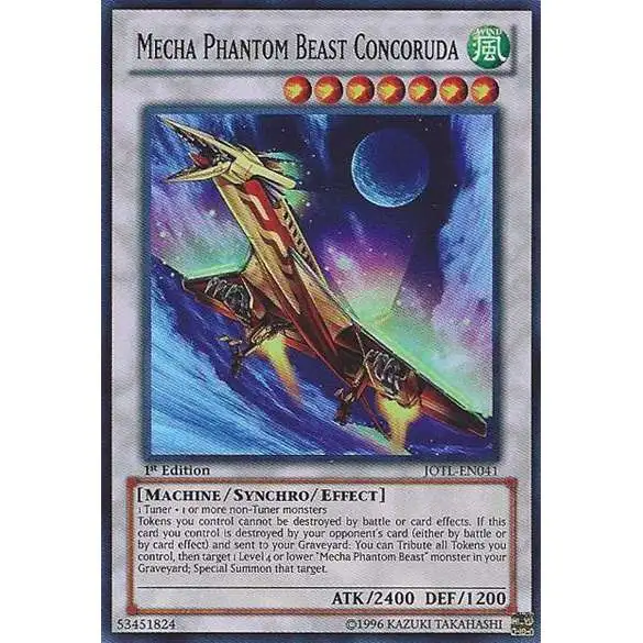 YuGiOh Trading Card Game Judgment of the Light Super Rare Mecha Phantom Beast Concoruda JOTL-EN041