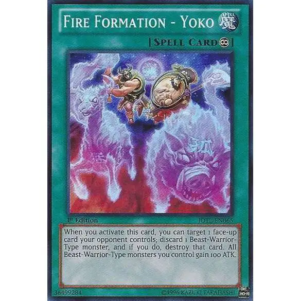 YuGiOh Trading Card Game Judgment of the Light Super Rare Fire Formation - Yoko JOTL-EN065