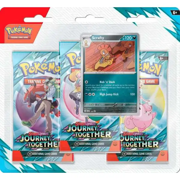 pokemon team up 3 card pack Journey Together SV09 3-Pack Blister Set of 2 Each booster pack contains a total of 10 cards Pokemon Trading Card Game: Scarlet
