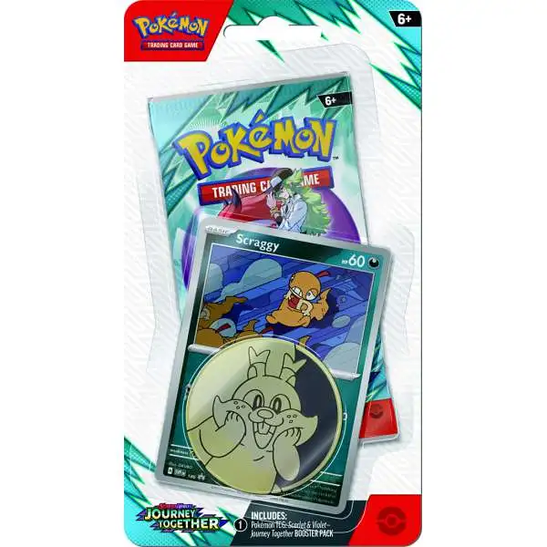 Pokemon Scarlet & Violet Journey Together Scraggy Checklane BLISTER Pack [Booster Pack, Promo Card & Coin]