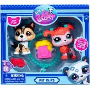 Littlest Pet Shop 2024 Generation 7 Pet Pairs Series 2 Sheltie & Coral Poodle Mini Figure 2-Pack #88 & 89 [Jump N Joy, with Virtual Code]