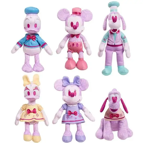 Disney Mad Tea Party Mickey, Minnie, Goofy, Donald, Daisy & Pluto 9-Inch Plush Set [Damaged Package]