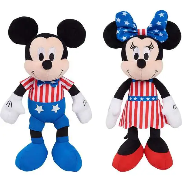 Disney Patriotic Mickey & Minnie Mouse 9-Inch Plush Set