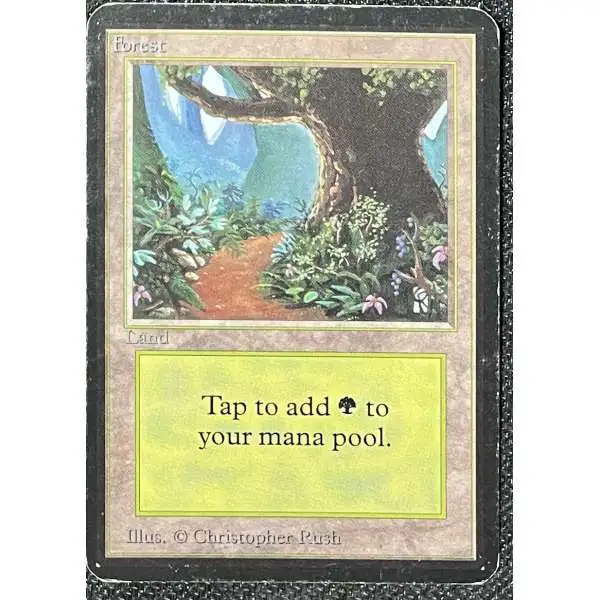 MtG Alpha Forest Basic Land [Moderately Played]