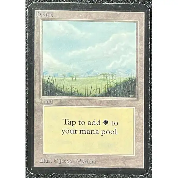 MtG Alpha Plains Basic Land [Heavily Played]