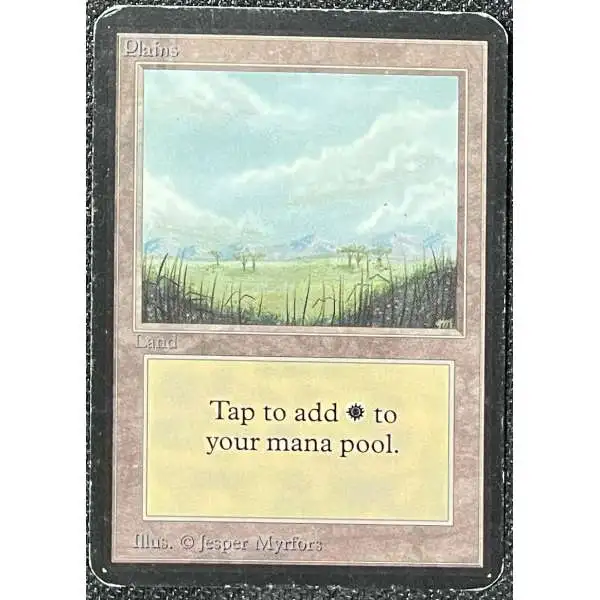 MtG Alpha Plains Basic Land [Heavily Played]