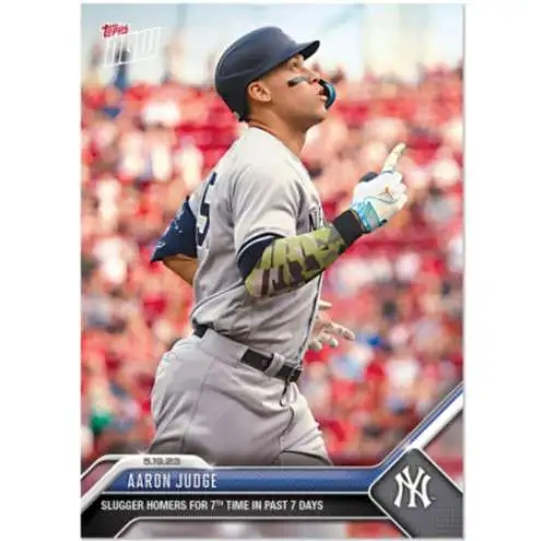 AARON JUDGE ROBS HOMER HITS 2 HR's IN 10-4 WIN TOPPS NOW BLUE PARALLEL CARD  #360