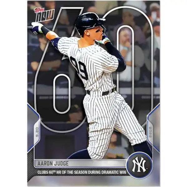 MLB New York Yankees 2022 Topps Now Baseball Aaron Judge Exclusive #929 [Clubs 60th HR of the Season During Dramatic Win]