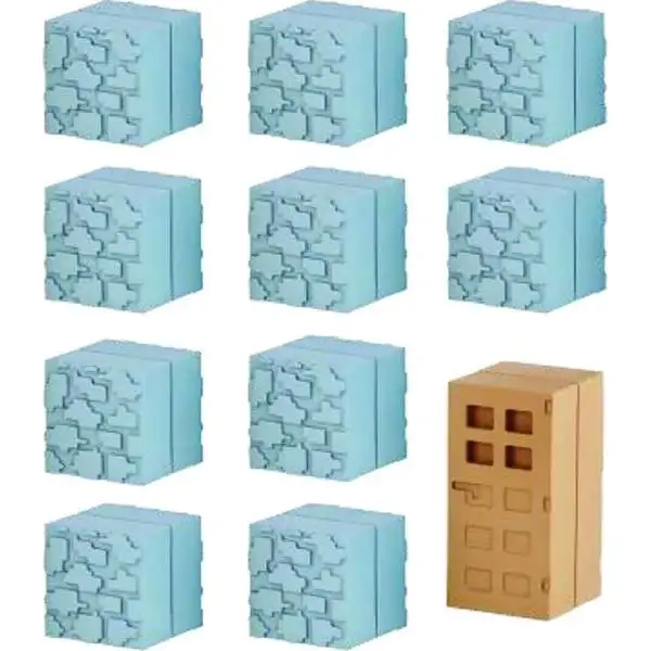 Minecraft Mine-Keshi Cobblestone & Wooden Door Block Set