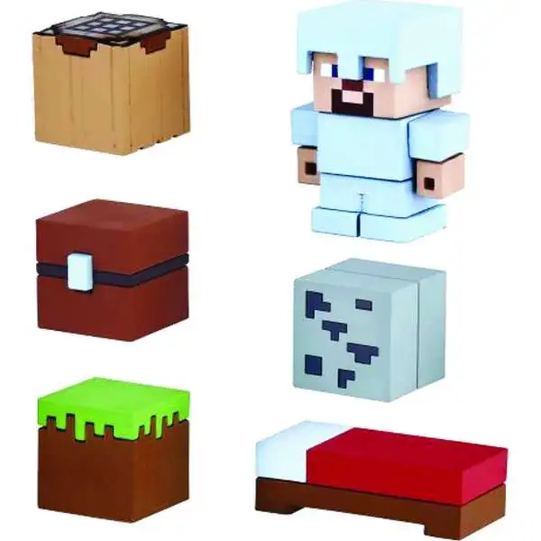 Minecraft Mine-Keshi Cobblestone & Wooden Door Block Set 
