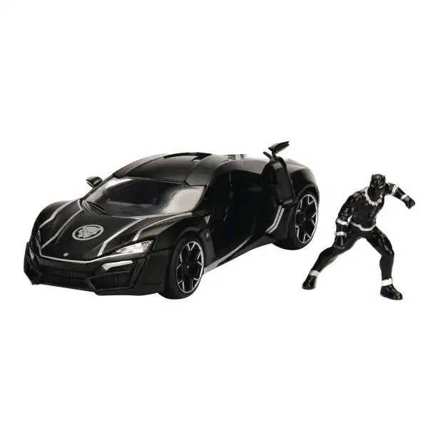 Marvel Black Panther & Lykan Hypersport Diecast Vehicle & Action Figure