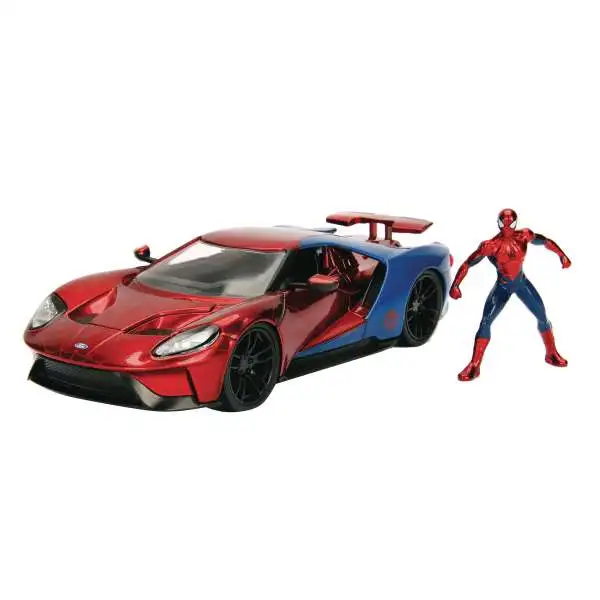 Marvel Spider-Man & 2017 Ford GT Diecast Vehicle & Action Figure