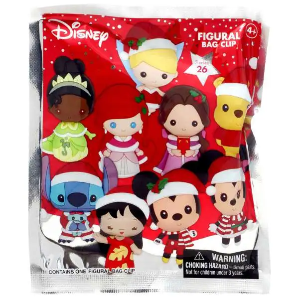 3D Figural Foam Bag Clip Series 1 Disney Christmas Mystery Pack [1 RANDOM Figure]