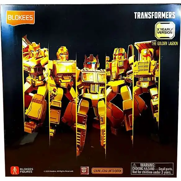 Transformers 2024 Golden Lagoon Optimus Prime, Long Haul, Starscream, Ironhide & Jazz Model Kit 5-Pack Box Set [Generation 1, Gold Edition]