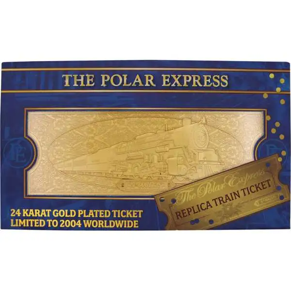 The Polar Express Replica Train Ticket 24K Gold Limited Edition Metal Replica