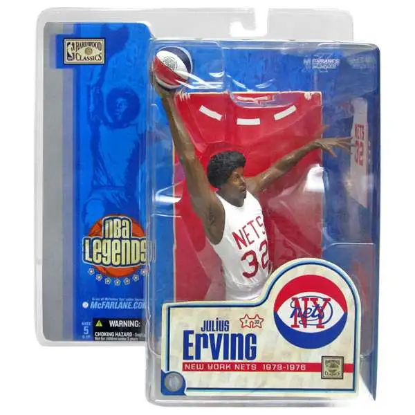 McFarlane Toys NBA New York Nets Sports Picks Basketball Legends Series 1 Julius Erving Action Figure [White Jersey Variant]