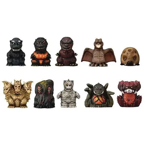 Godzilla Ensky Sofvi Finger Puppet Series 1 Set of 2-Inch Blind Mini Box of 10 Finger Puppets