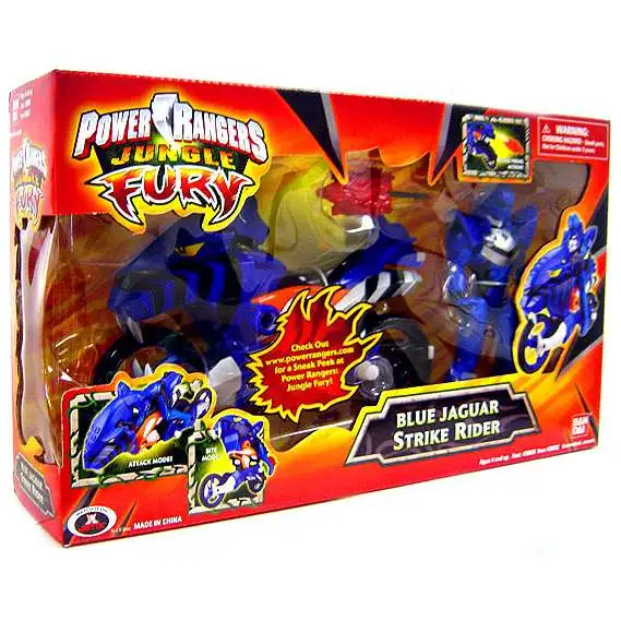 Power Rangers Jungle Fury Blue Jaguar Strike Rider Action Figure Vehicle