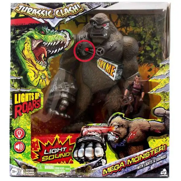 Jurassic Clash Mega Monster Gorilla Action Figure Set Lights