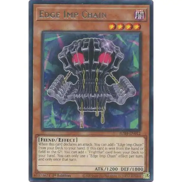 YuGiOh Trading Card Game Justice Hunters Rare Edge Imp Chain JUSH-EN012