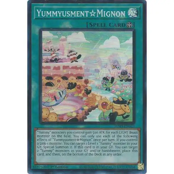 YuGiOh Trading Card Game Justice Hunters Super Rare YummyusmentMignon JUSH-EN023