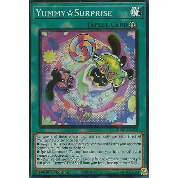 YuGiOh Trading Card Game Justice Hunters Super Rare YummySurprise JUSH-EN025