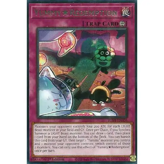 YuGiOh Trading Card Game Justice Hunters Rare YummyRedemption JUSH-EN026
