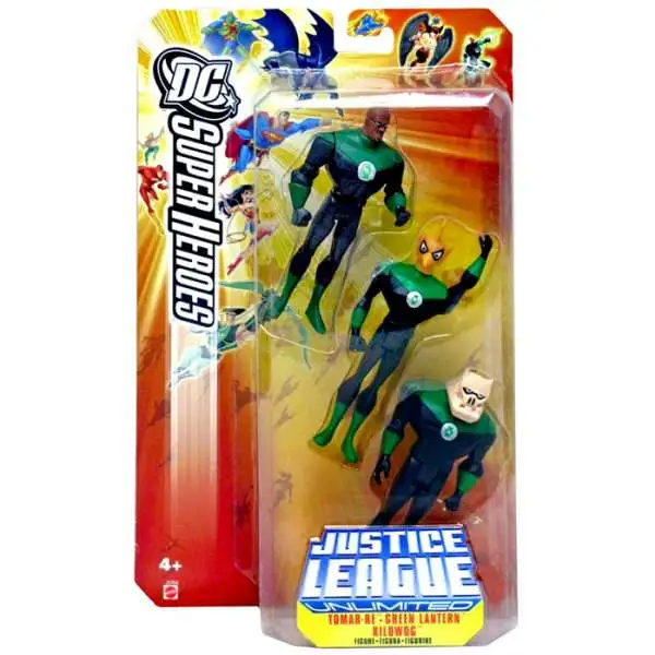 DC Justice League Unlimited Super Heroes John Stewart, Tomar Re & Kilowog Action Figures