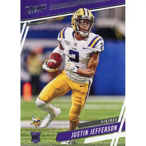 Justin Jefferson (5) Minnesota Vikings LSU Football Trading Cards Assorted  Gift Pack