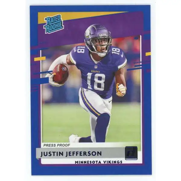 NFL 2020 Panini Donruss Blue Press Proof Justin Jefferson #313 [Rated Rookie]