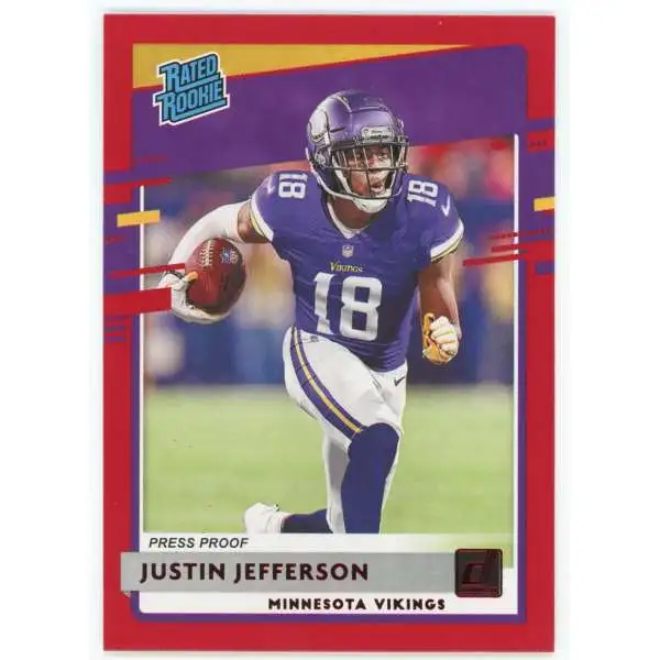NFL 2020 Panini Donruss Red Press Proof Justin Jefferson #313 [Rated Rookie]