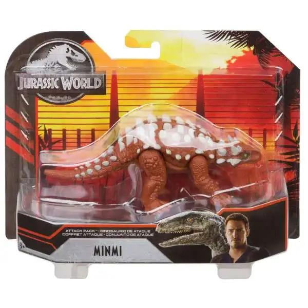 Jurassic World Fallen Kingdom Attack Pack Minmi Action Figure [Red, Damaged Package]