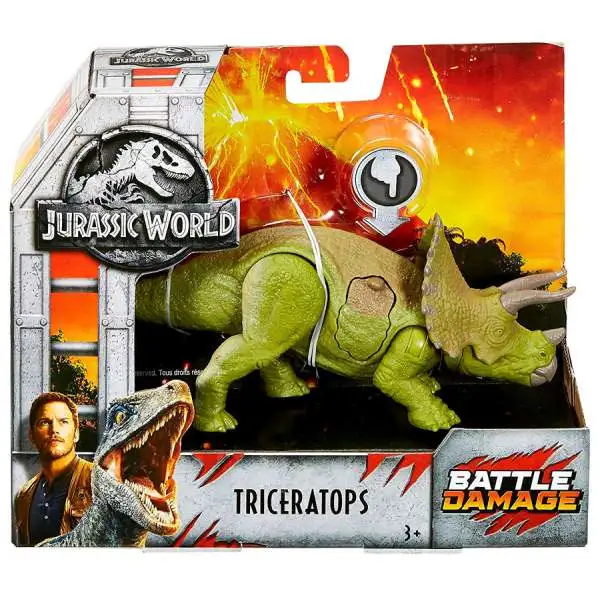 Jurassic World Fallen Kingdom Battle Damage Triceratops Exclusive Action Figure