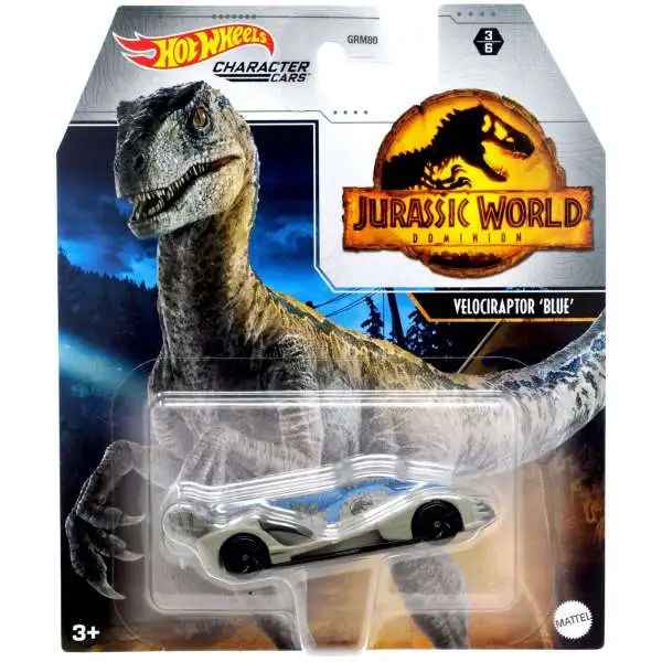 Jurassic World Dominion Hot Wheels Character Cars Velociraptor 'Blue' Die Cast Car