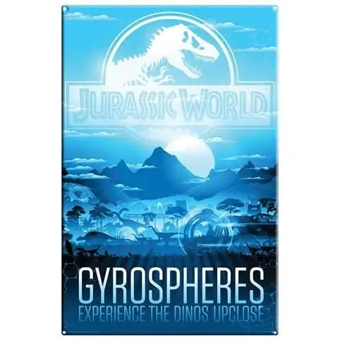 Jurassic World Gyrospheres 10.5-Inchx16-Inch Large Metal Sign