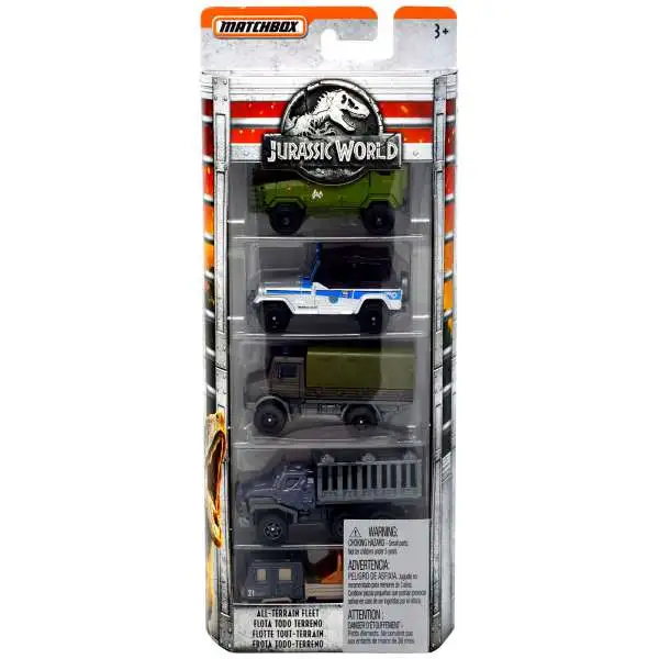 Jurassic World Matchbox All-Terrain Fleet Die Cast Car 5-Pack