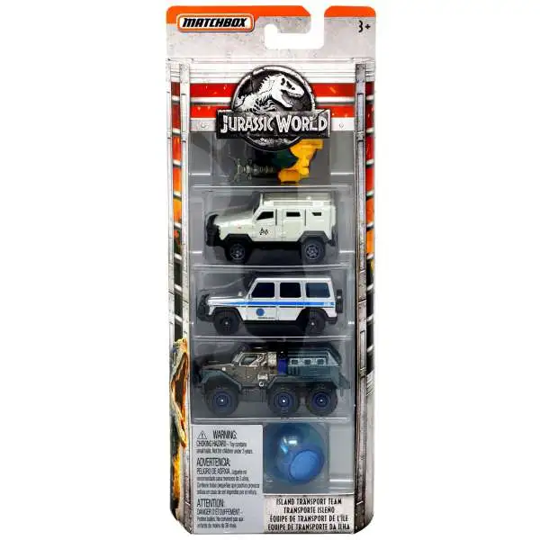 Jurassic World Matchbox Island Transport Team Die Cast Car 5-Pack [Damaged Package]
