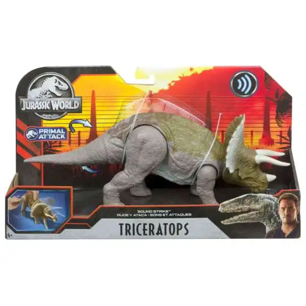 Jurassic World Fallen Kingdom Primal Attack Triceratops Action Figure [Sound Strike]