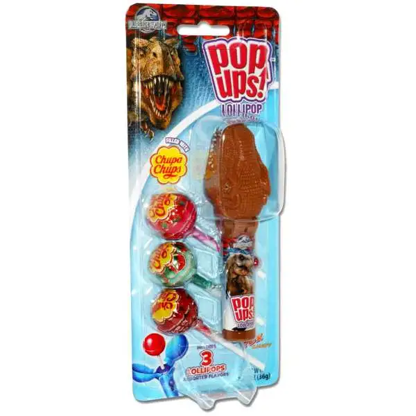 Jurassic World Pop Ups! Chupa Chups Tyrannosaurus Rex Lollipop [Includes 3 Lollipops!]