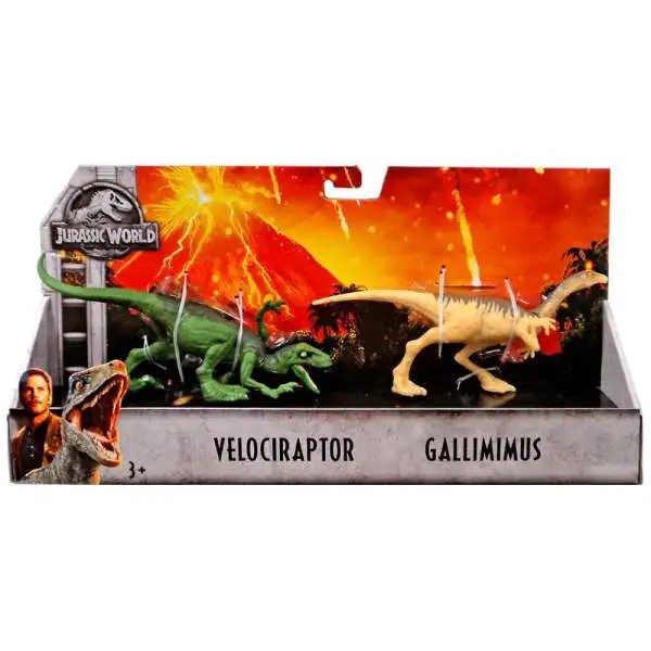 Jurassic World Fallen Kingdom Velociraptor & Gallimimus Action Figure