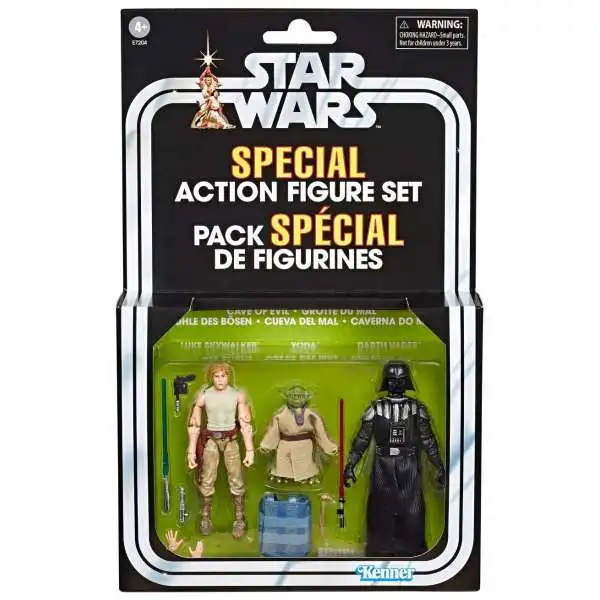 Star Wars Vintage Special Luke Skywalker, Yoda & Darth Vader Exclusive Action Figure 3-Pack [Cave of Evil]