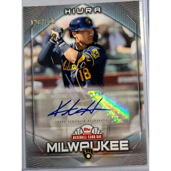 MLB 2020 National Baseball Card Day Keston Hiura 123/200 Autographed Trading Card AU-KH [Baseball Card Day]