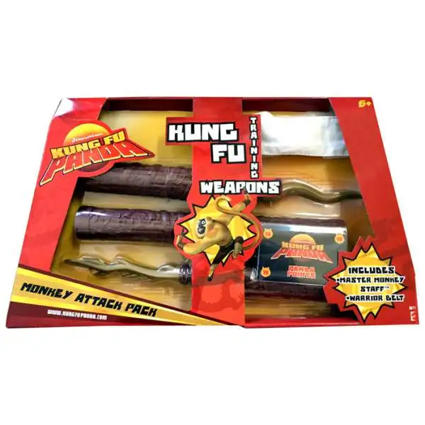 Kung Fu Panda Training Weapons Monkey Attack Pack Exclusive Roleplay Toy [Damaged Package]