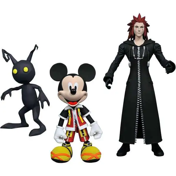 Disney Kingdom Hearts Select Mickey Mouse, Axel & Shadow Action Figure 3-Pack
