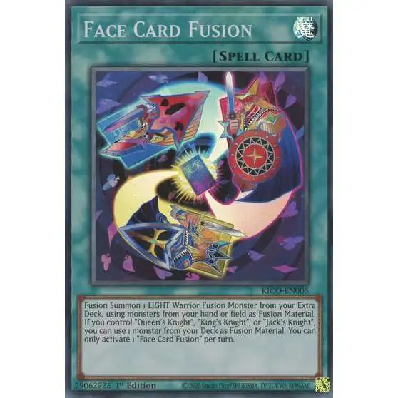 YuGiOh Trading Card Game King's Court Super Rare Face Card Fusion KICO-EN005